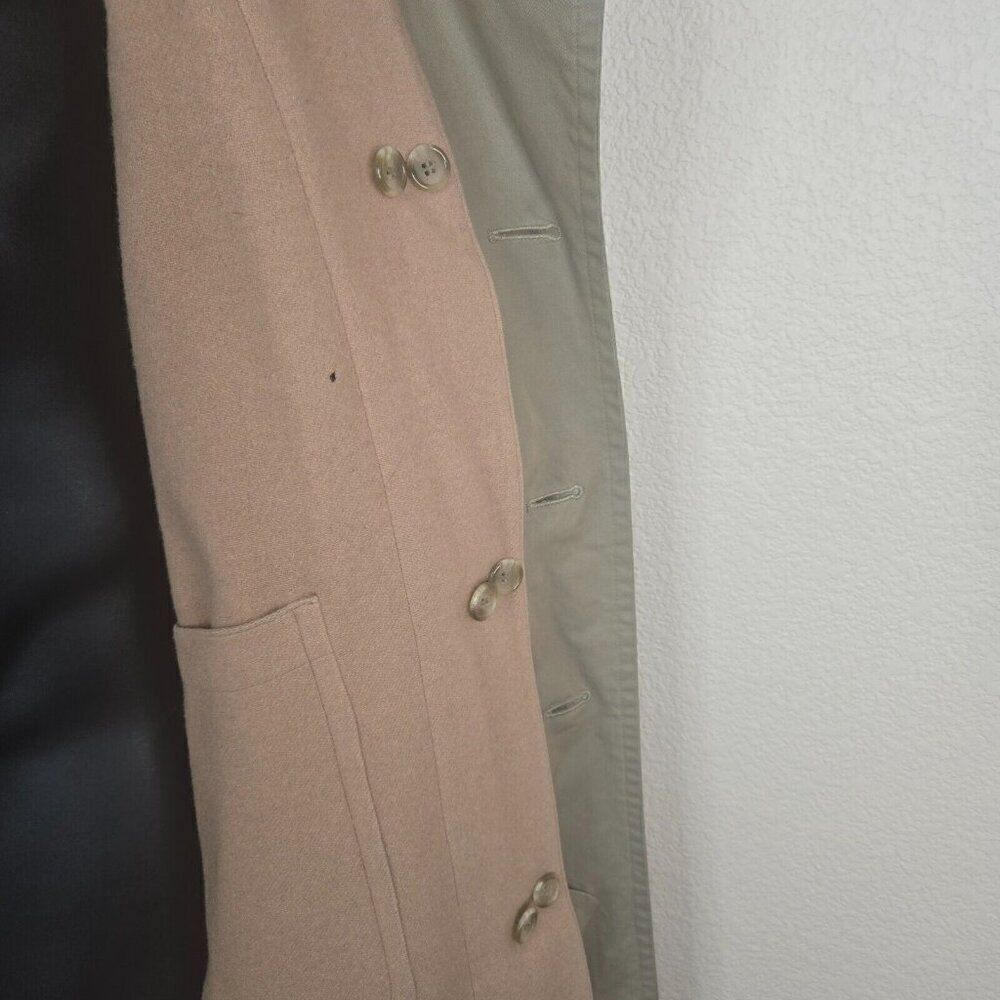 Burberrys Vintage Kensington Belted Trench Coat Womens 10 Khaki Nova Wool Lined - Picture 12 of 16